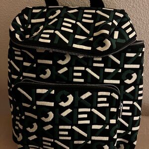 Kenzo Green and White Graphic Men's Backpack